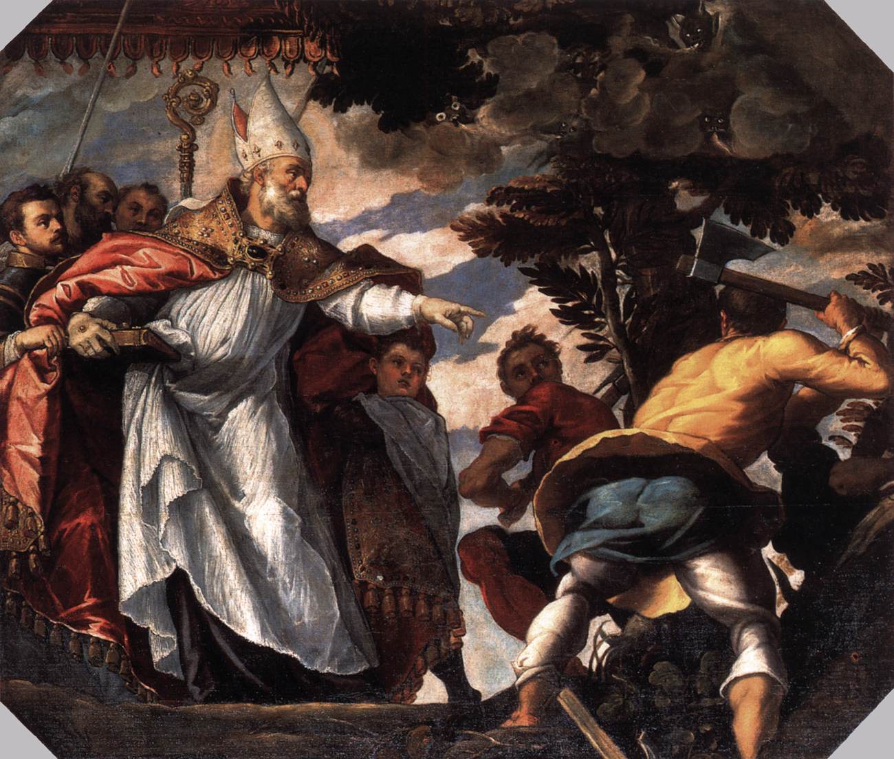St Nicholas Having a Tree Worshiped by Pagans Cut Down