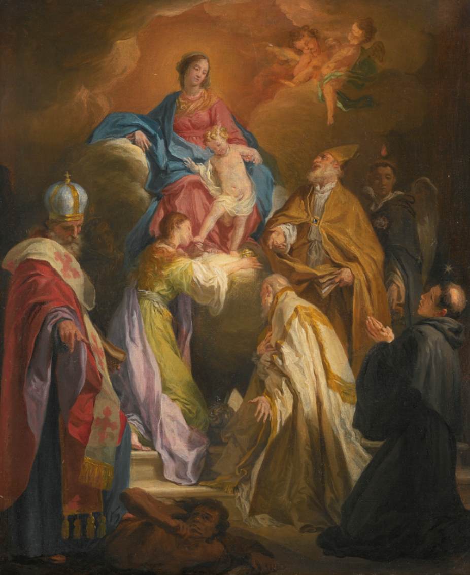 Madonna and Child Attended by Saints and Bishops