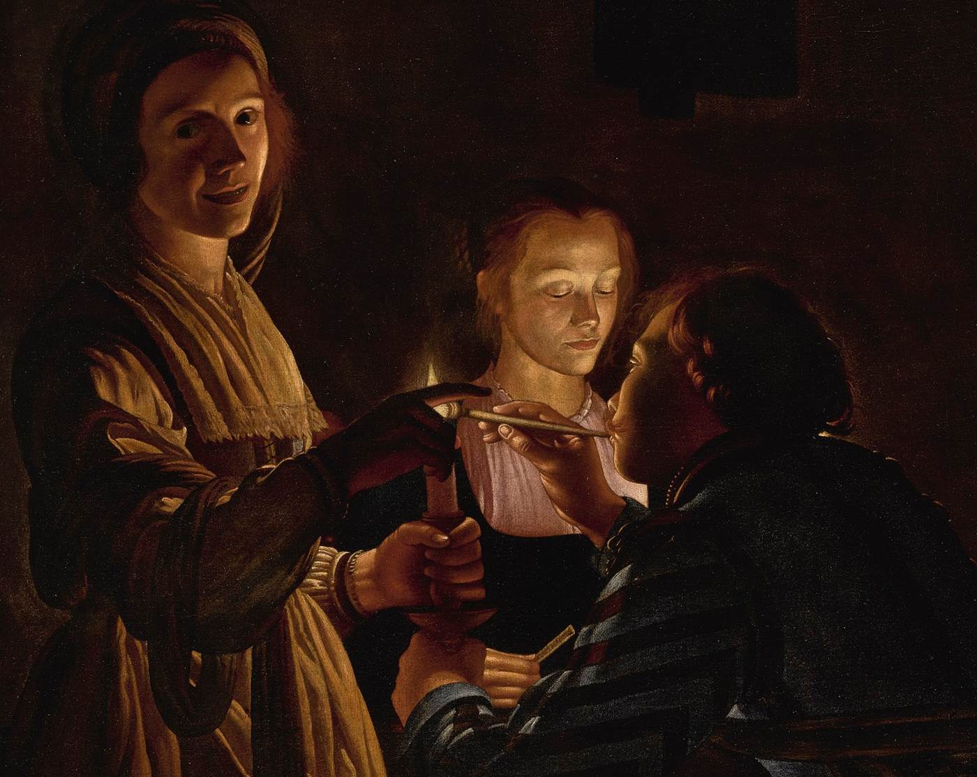 Card Players by Candlelight (detail)