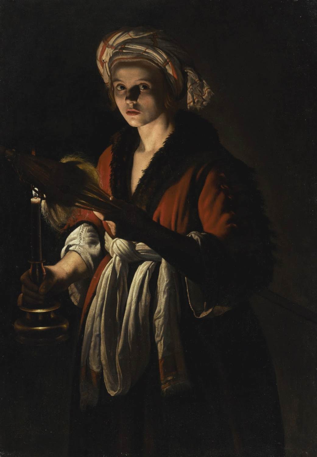 Young Woman Holding a Distaff