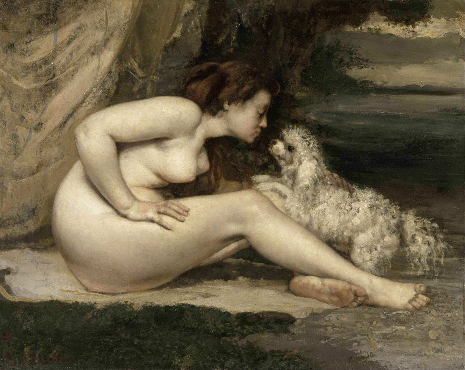 Nude Woman with Dog