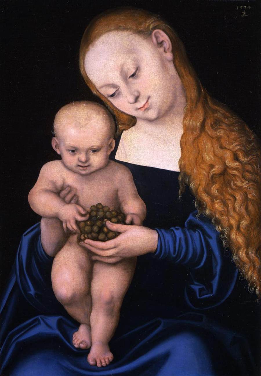 Virgin and Child with Grapes