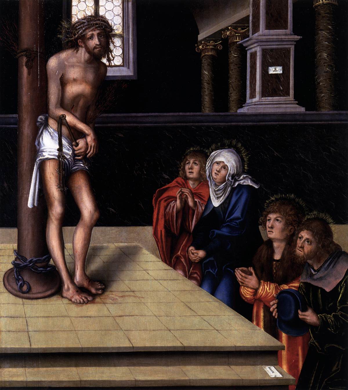 Christ at the Column, Adored by Saints