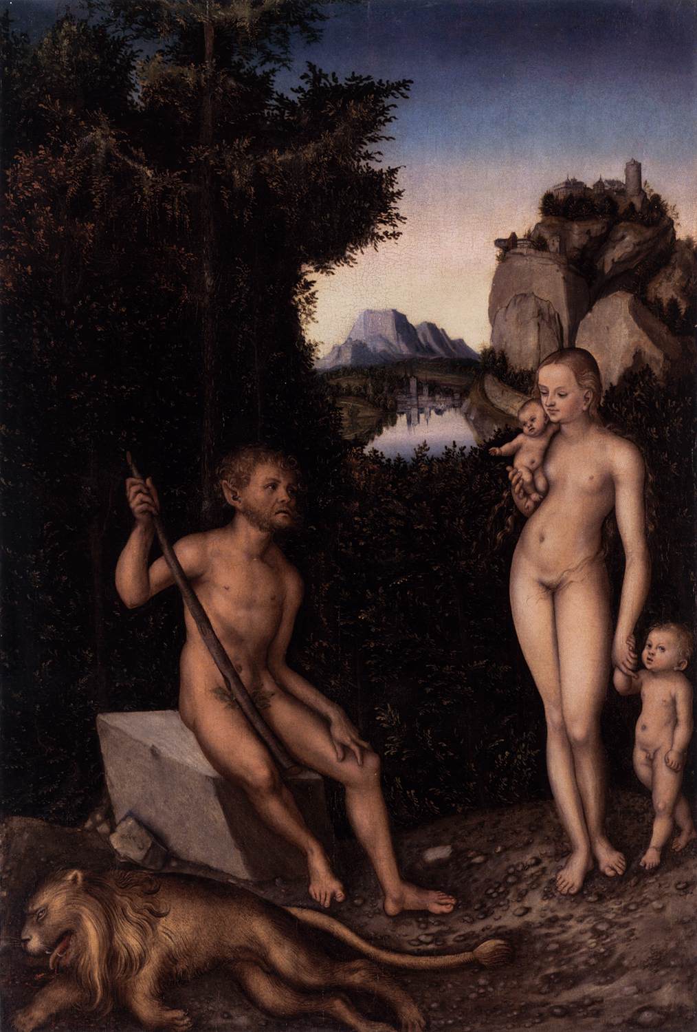 A Faun and his Family with a Slain Lion