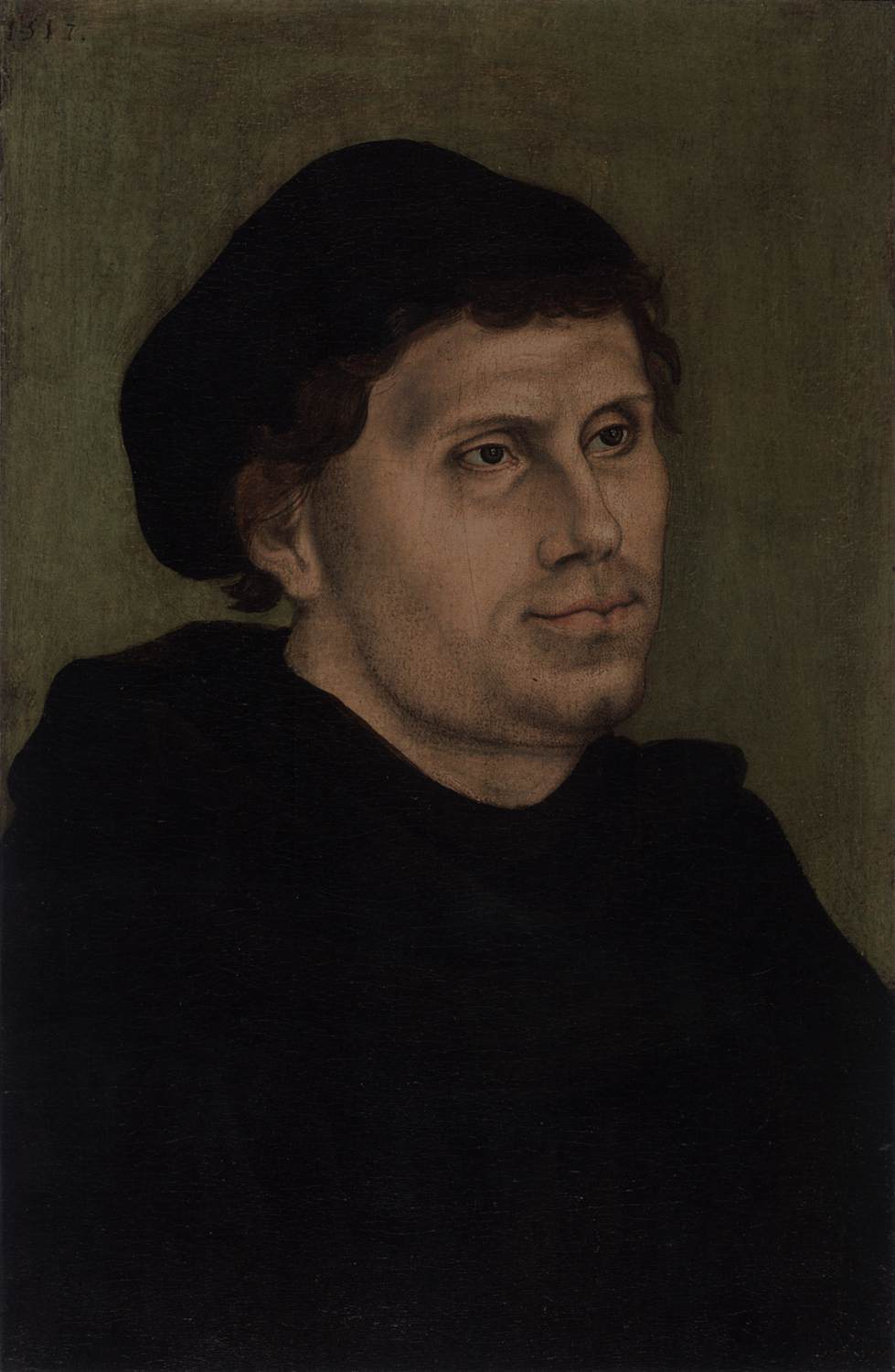 Martin Luther as an Augustinian Monk in a Doctoral Hat