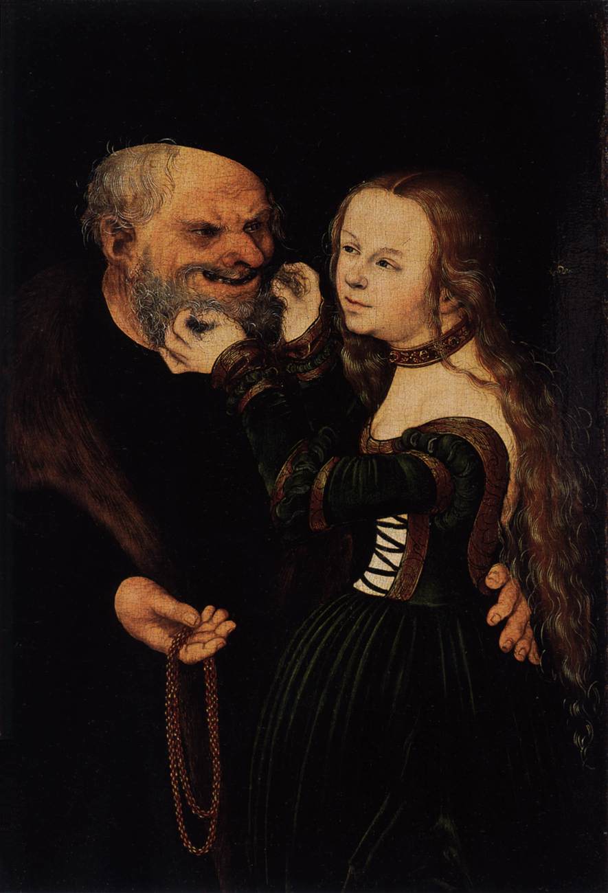 Ill-Matched Couple: Young Girl and Old Man