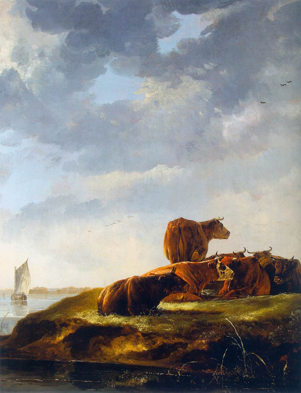 River Landscape with Seven Cows (detail)