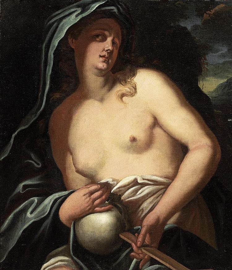 Mary Magdalene with Skull and Cross