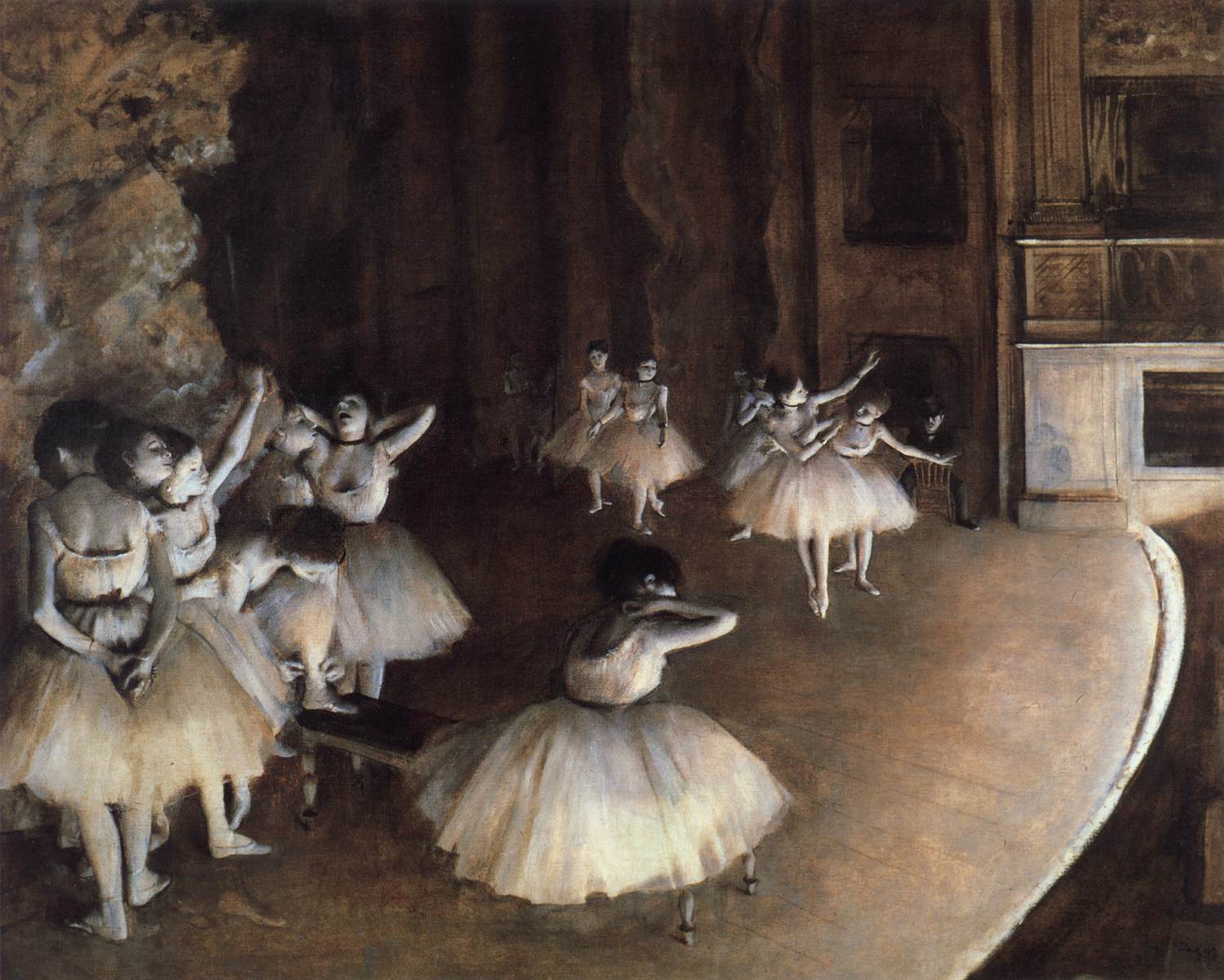 Rehearsal of a Ballet on Stage