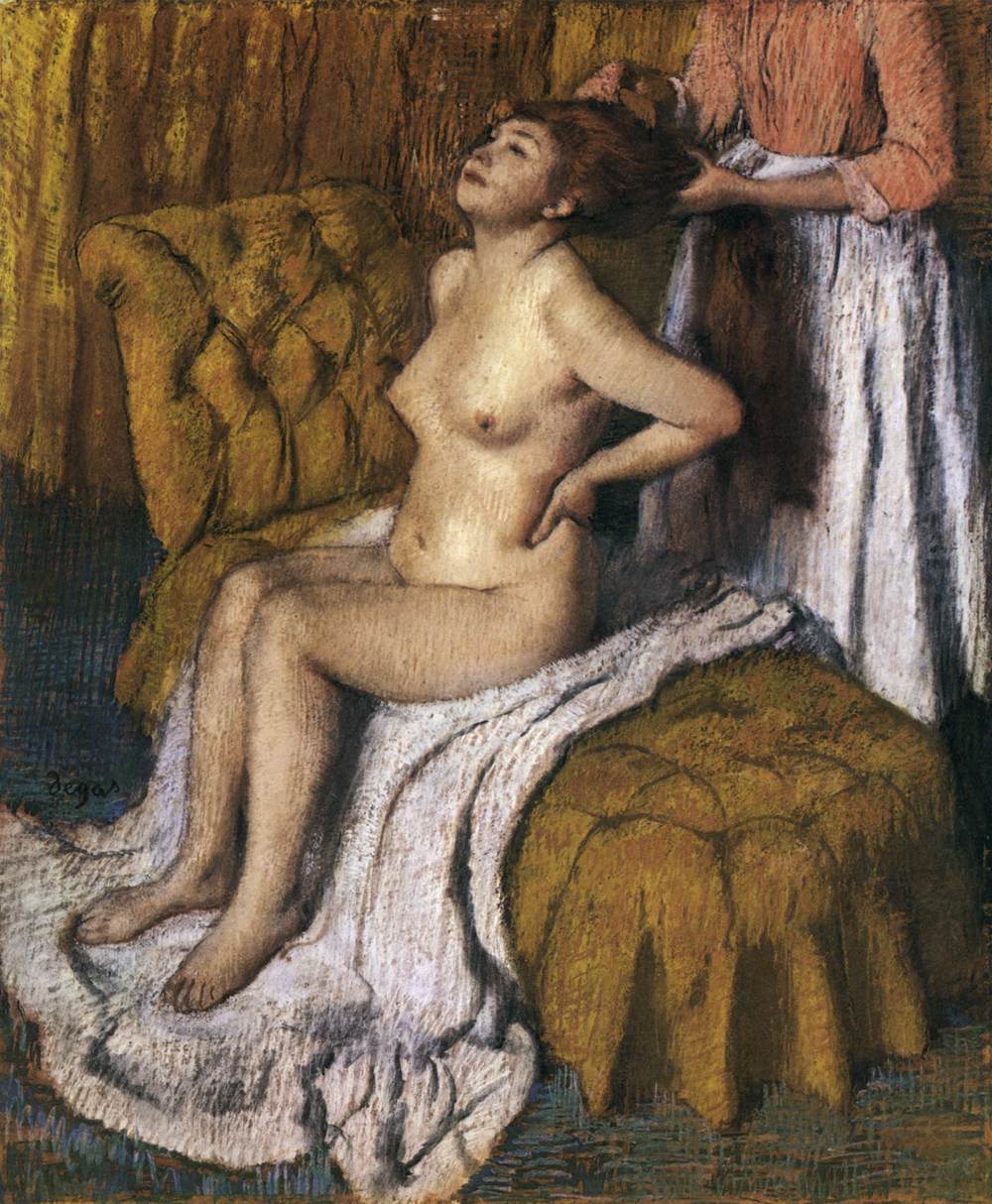 Woman Having Her Hair Combed
