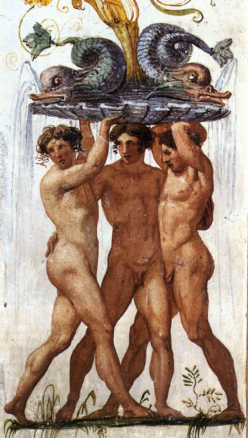 Wall decoration with grotteschi