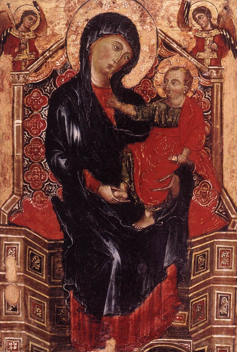 Virgin and Child Enthroned between Two Archangels