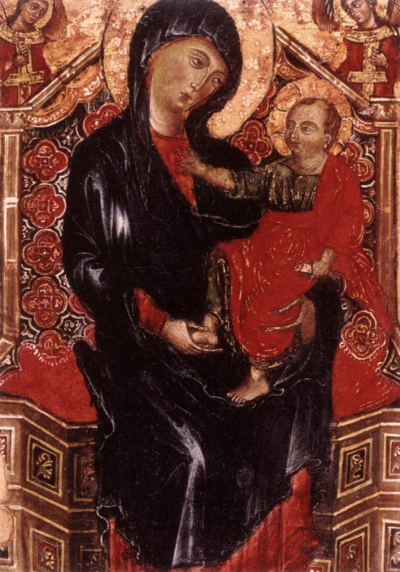 Virgin and Child Enthroned between Two Archangels (detail)
