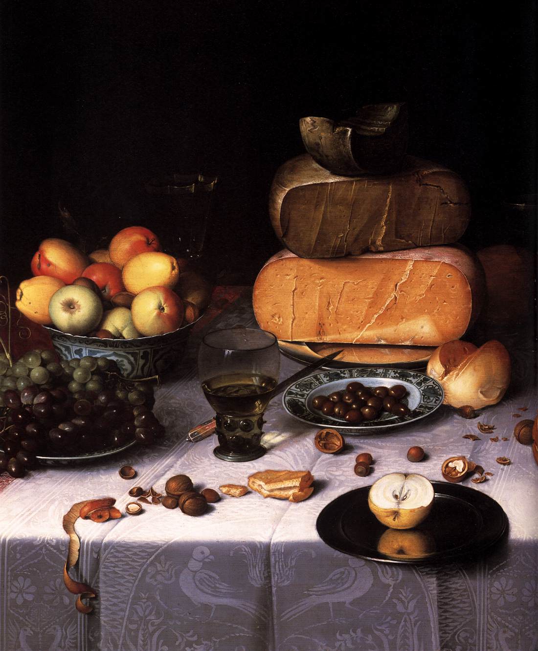 Laid Table with Cheeses and Fruit (detail)