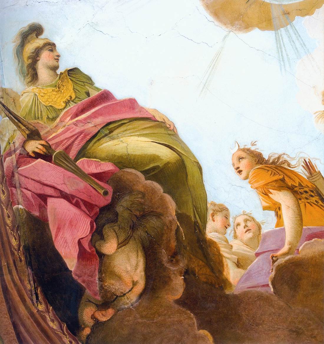Minerva, with Two Nymphs, Diana, and Aeolus (detail)