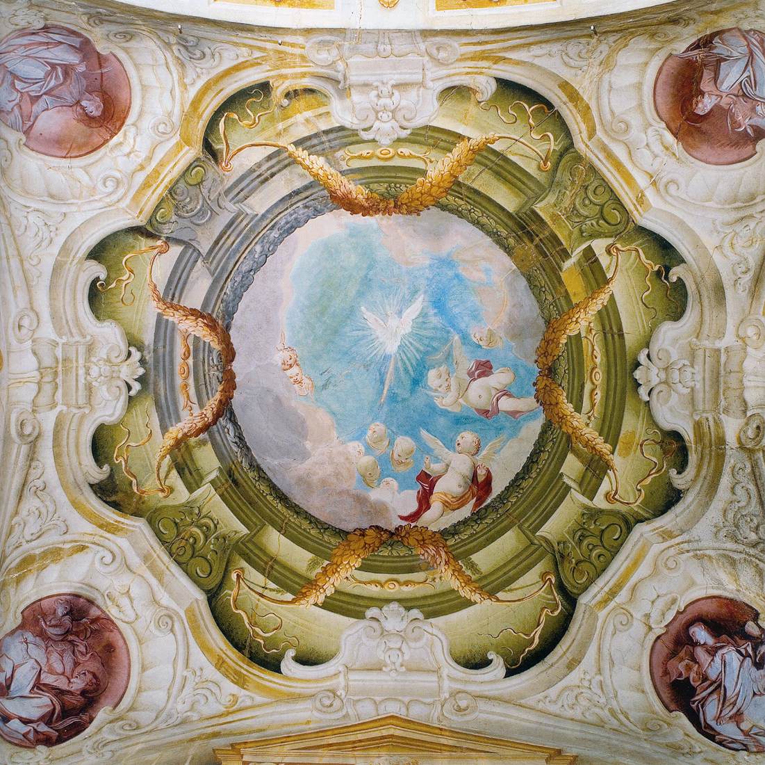 View of the presbytery ceiling