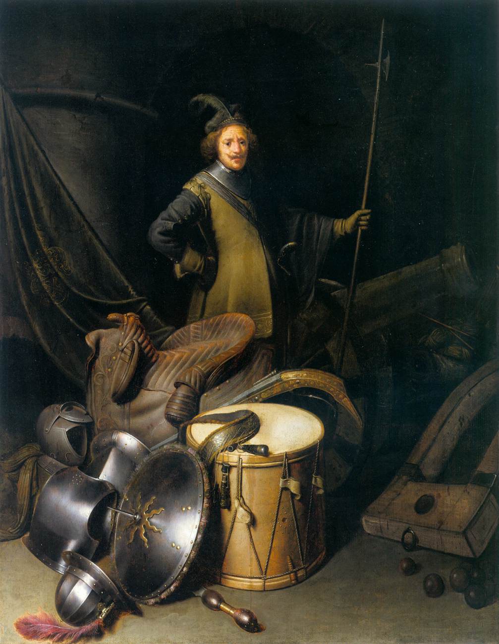 A Soldier of the Leiden Civic Guard with an Arms Still-Life