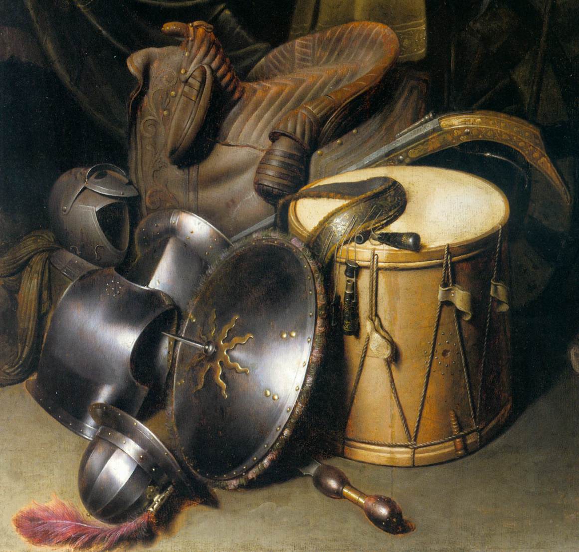 A Soldier of the Leiden Civic Guard with an Arms Still-Life (detail)