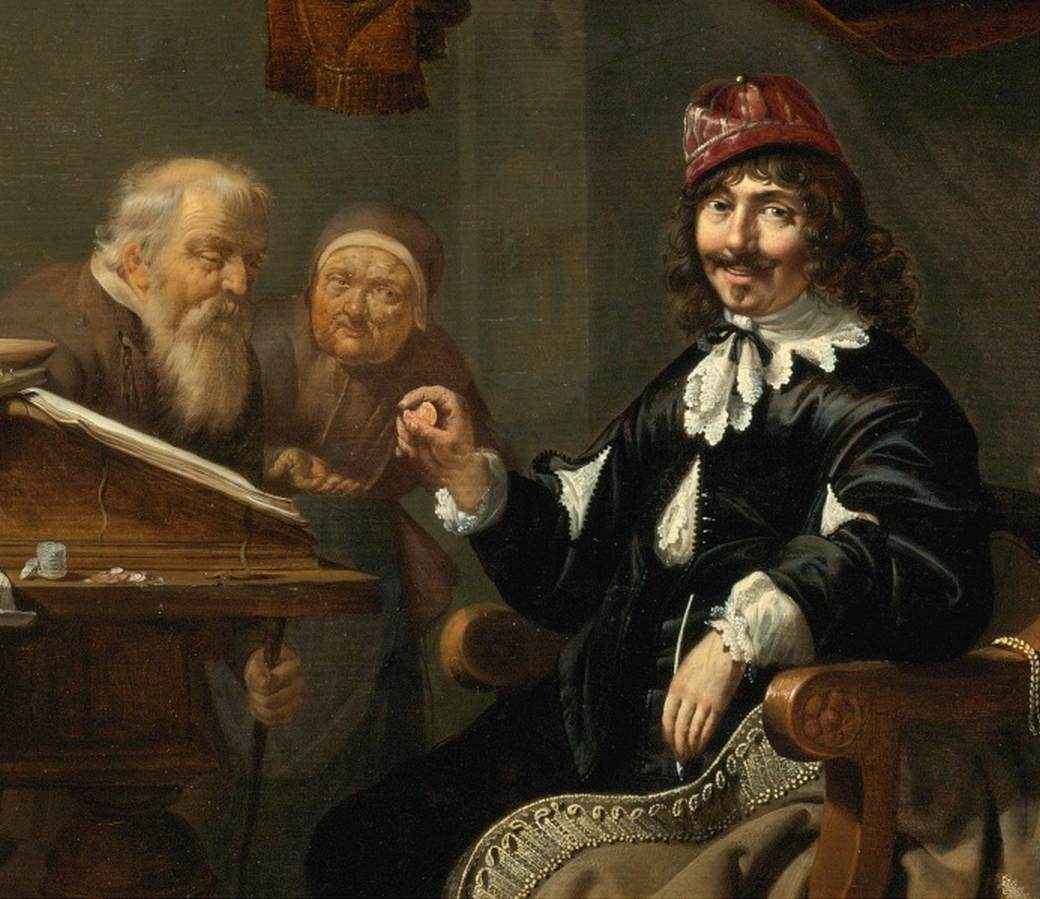 Almsgiving in a Notary's Office (detail)