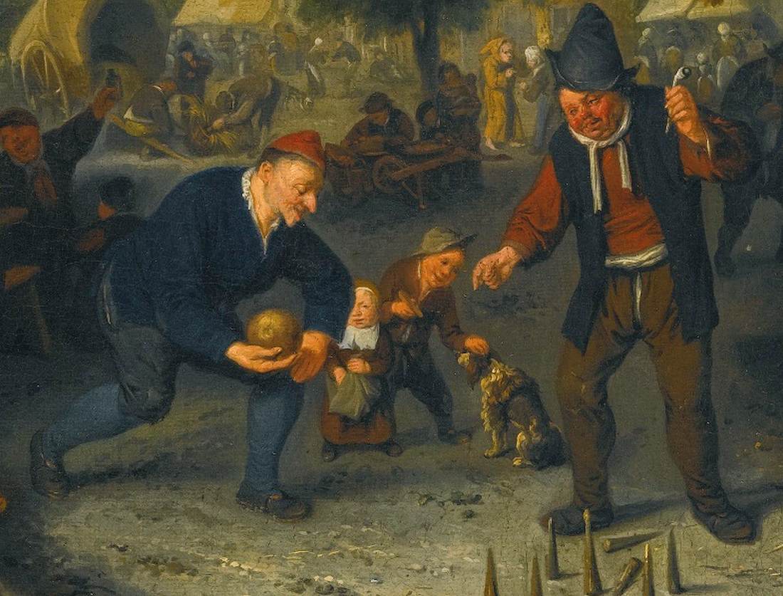 Peasants Playing Skittles before an Inn (detail)