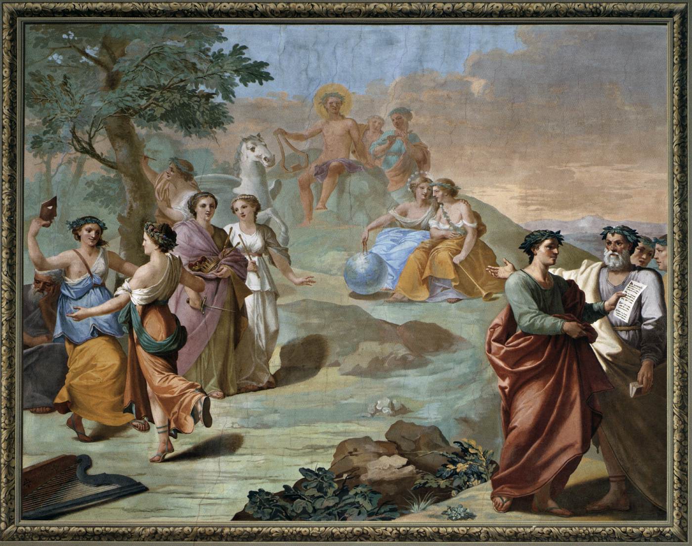 Side wall picture: Apollo, Pegasus, and the Muses