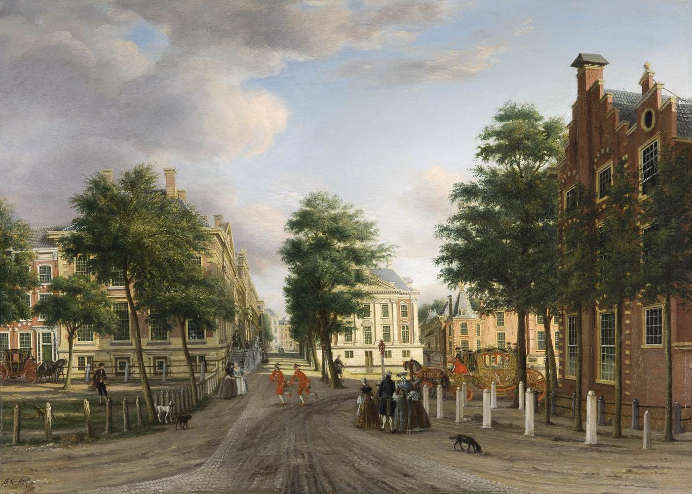 The Korte Vijverberg at The Hague Seen from the Tournooiveld