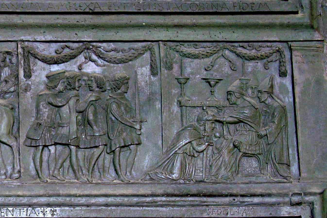 Bronze door: Coronation of Emperor Sigismund