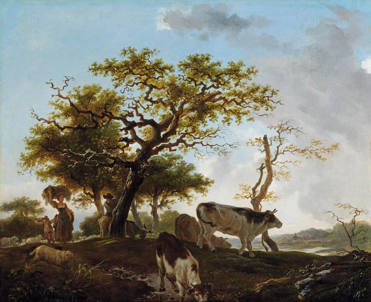 Young Woman and a Herdsman in a Landscape