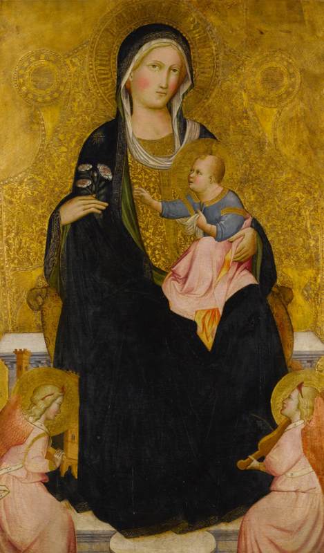 Madonna and Child Enthroned with Music-Making Angels