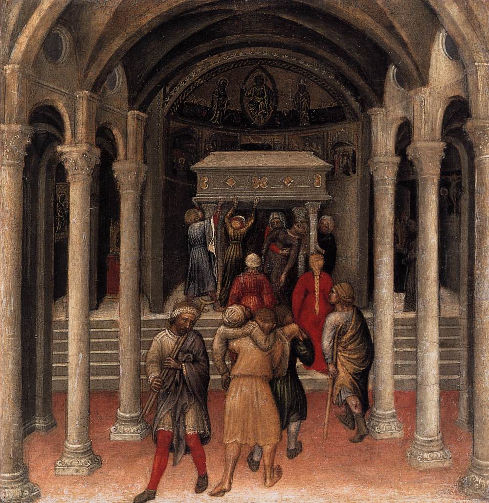 Quaratesi Polyptych: Miracle of the Pilgrims at St Nicholas's Tomb