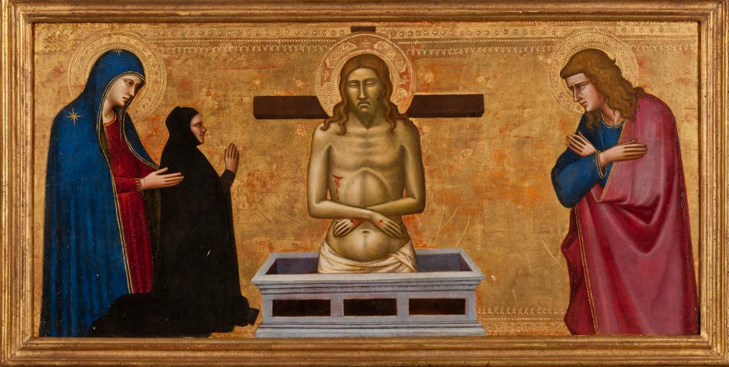 Man of Sorrows with the Virgin Mary, St John, and a Donor