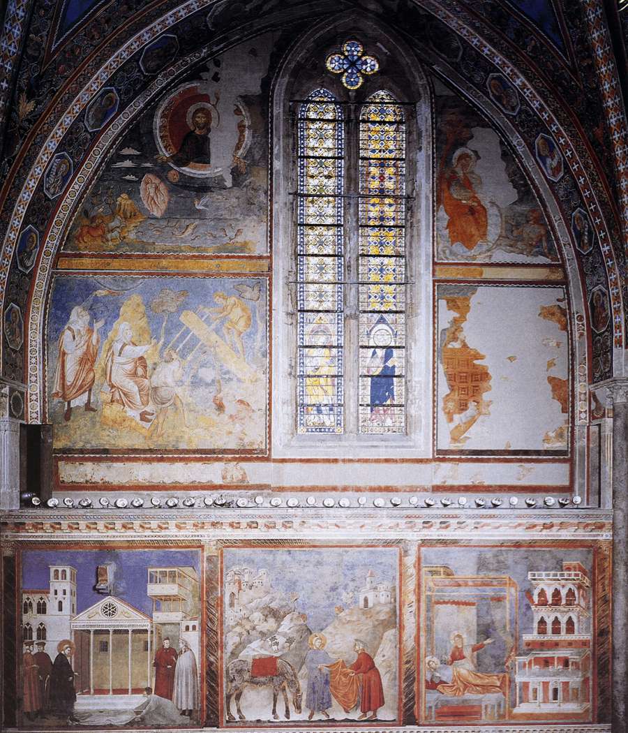 Frescoes in the fourth bay of the nave