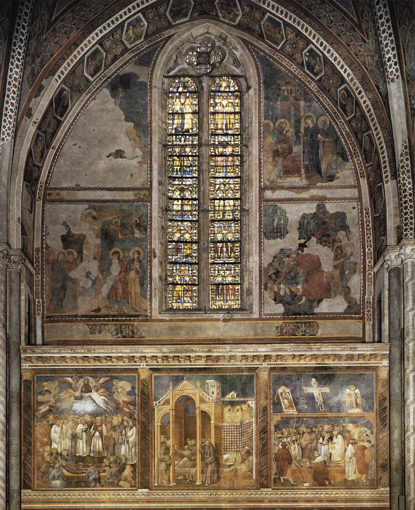 Frescoes in the second bay of the nave