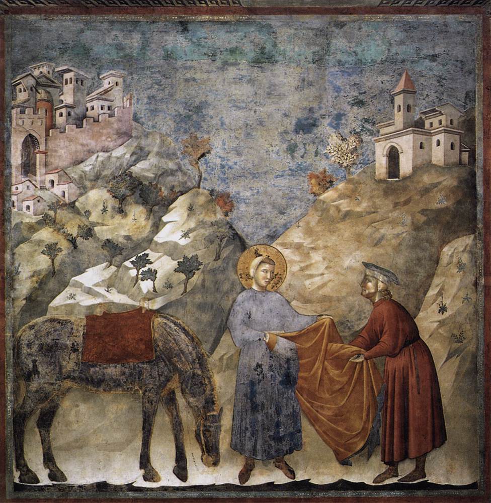 Legend of St Francis: 2. St Francis Giving his Mantle to a Poor Man