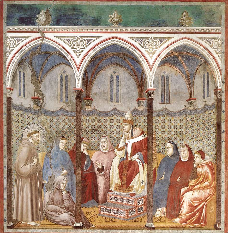 Legend of St Francis: 17. St Francis Preaching before Honorius III