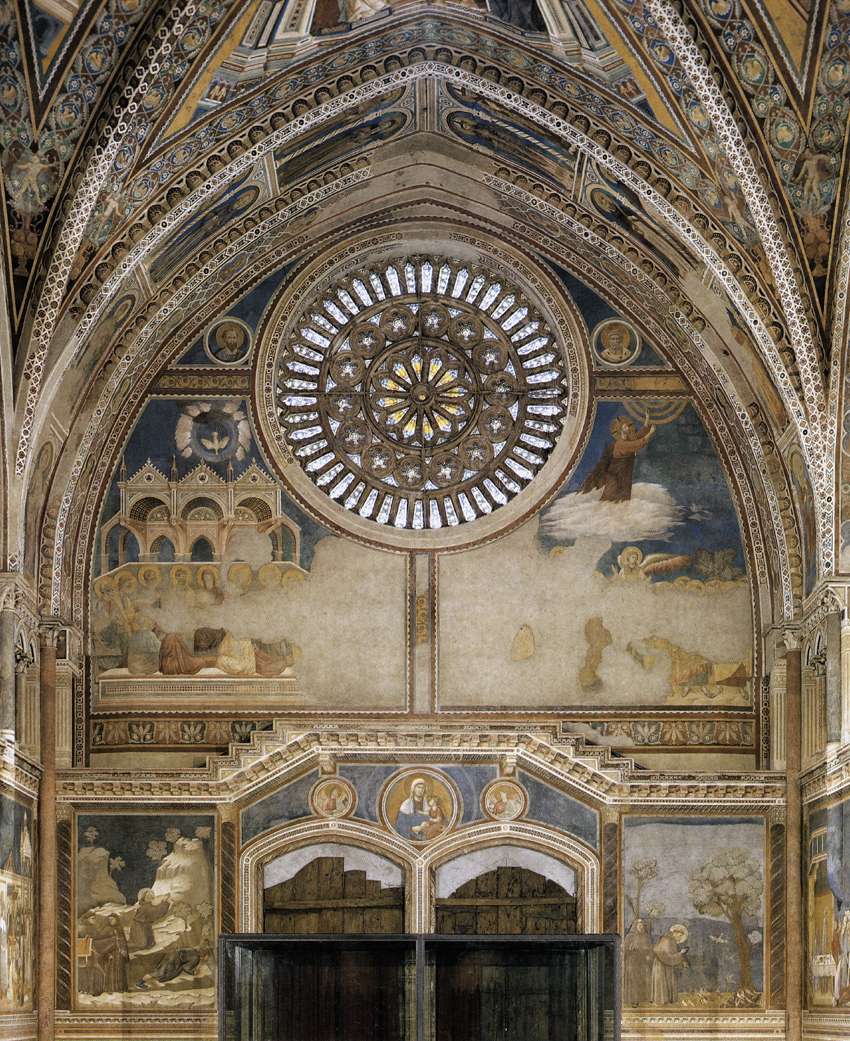Frescoes on the inside wall of the façade