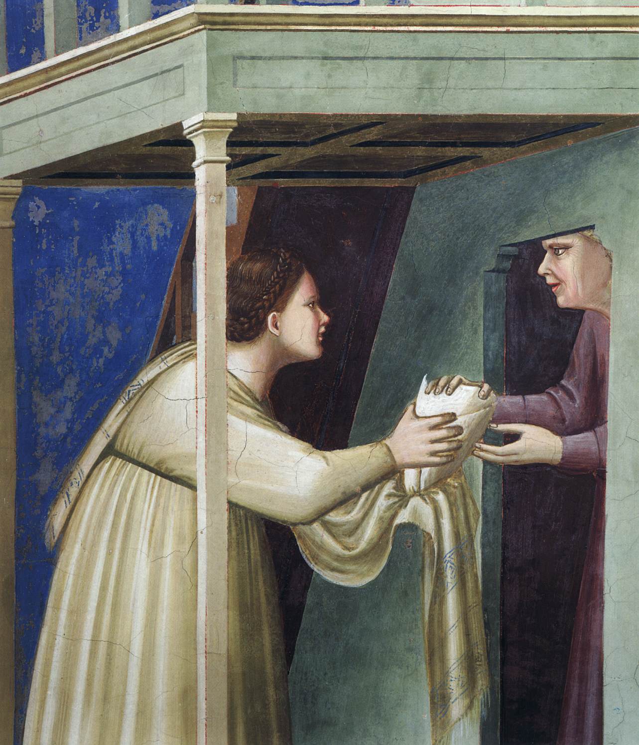 No. 7 Scenes from the Life of the Virgin: 1. The Birth of the Virgin (detail)