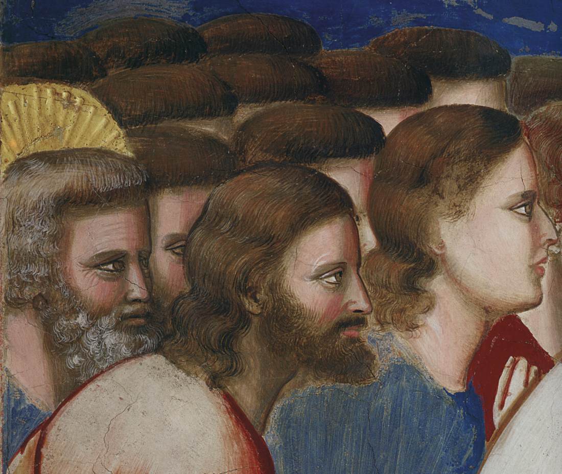 No. 9 Scenes from the Life of the Virgin: 3. The Bringing of the Rods to the Temple (detail)