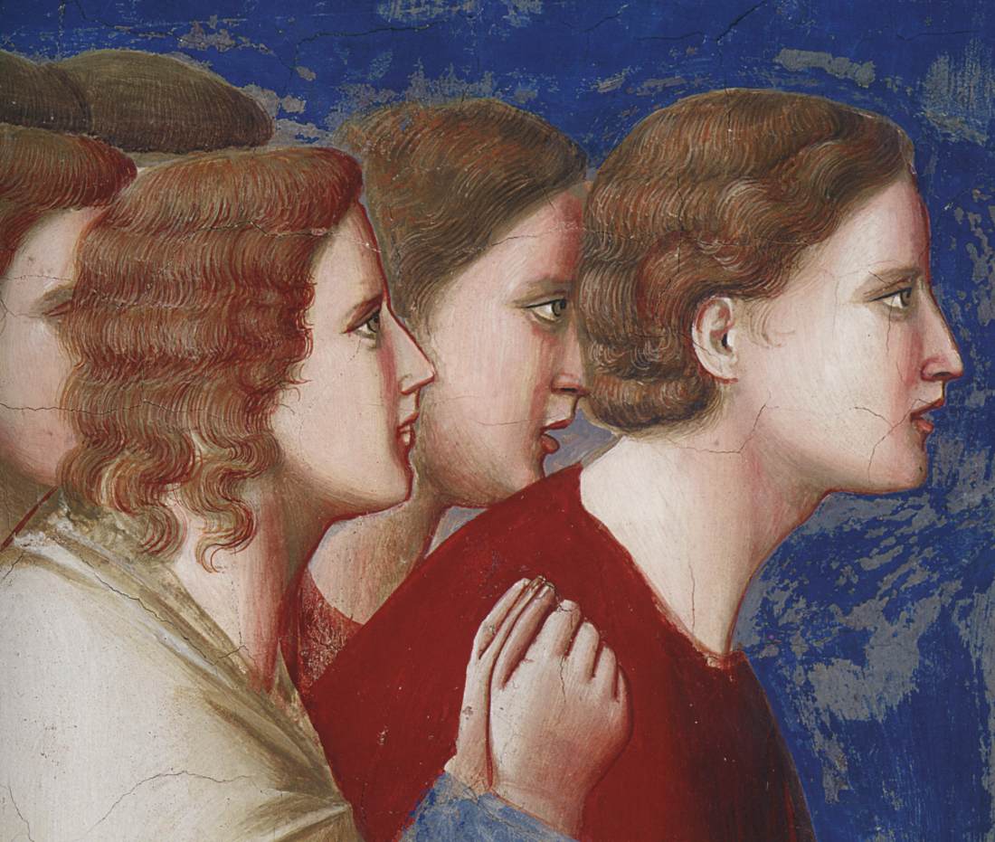 No. 9 Scenes from the Life of the Virgin: 3. The Bringing of the Rods to the Temple (detail)