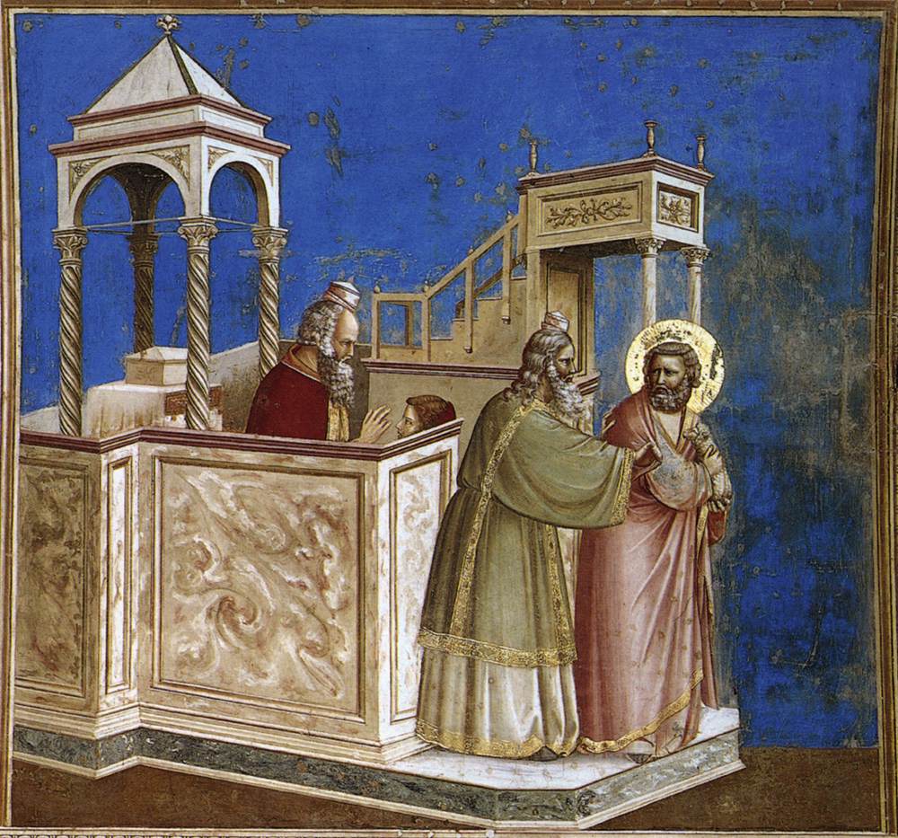 No. 1 Scenes from the Life of Joachim: 1. Rejection of Joachim's Sacrifice (before restoration)