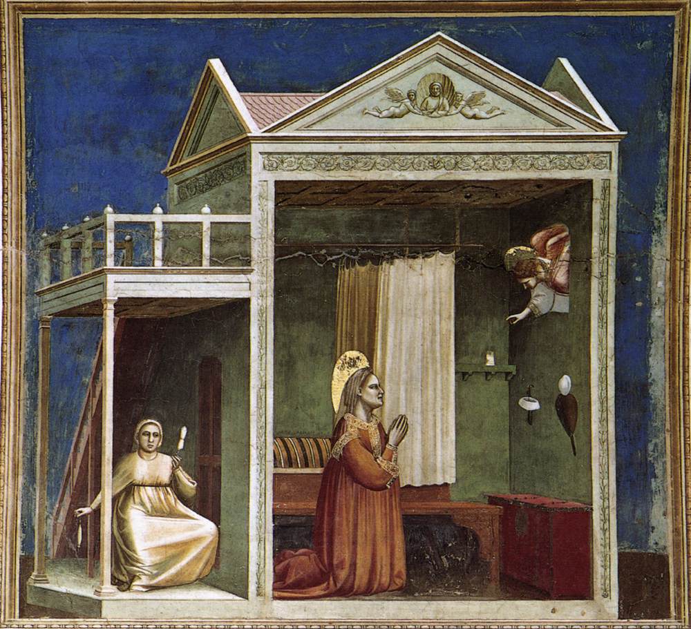 No. 3 Scenes from the Life of Joachim: 3. Annunciation to St Anne (before restoration)