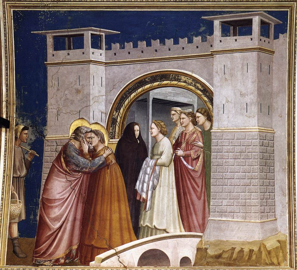 No. 6 Scenes from the Life of Joachim: 6. Meeting at the Golden Gate (before restoration)