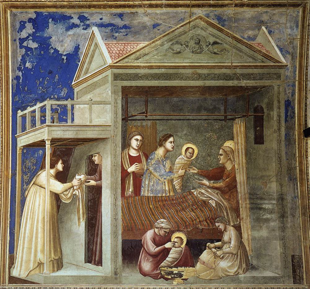 No. 7 Scenes from the Life of the Virgin: 1. The Birth of the Virgin (before restoration)