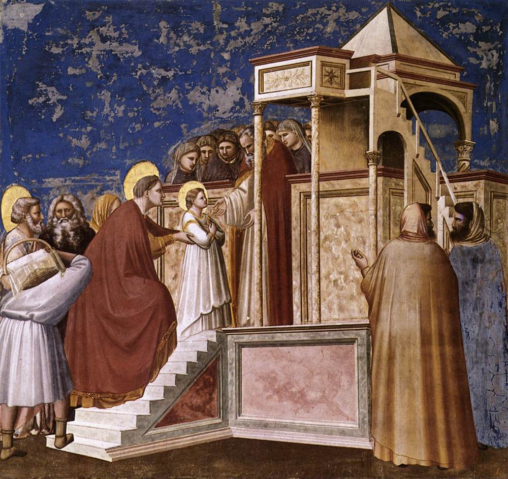 No. 8 Scenes from the Life of the Virgin: 2. Presentation of the Virgin in the Temple (before restoration)