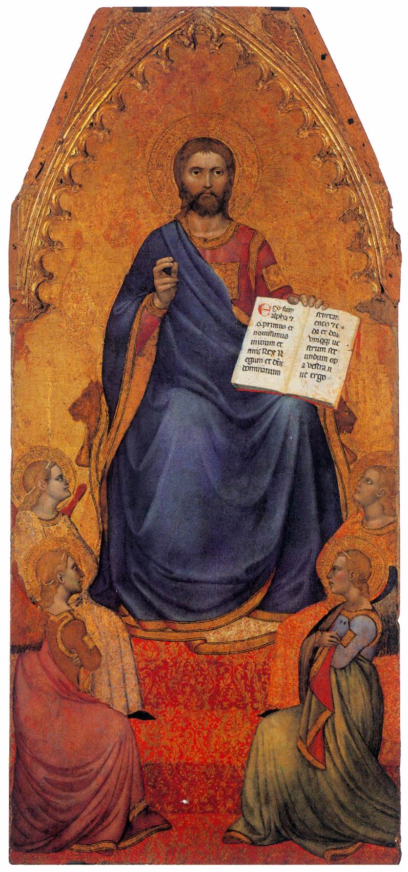 Christ Enthroned with Four Adoring Angels