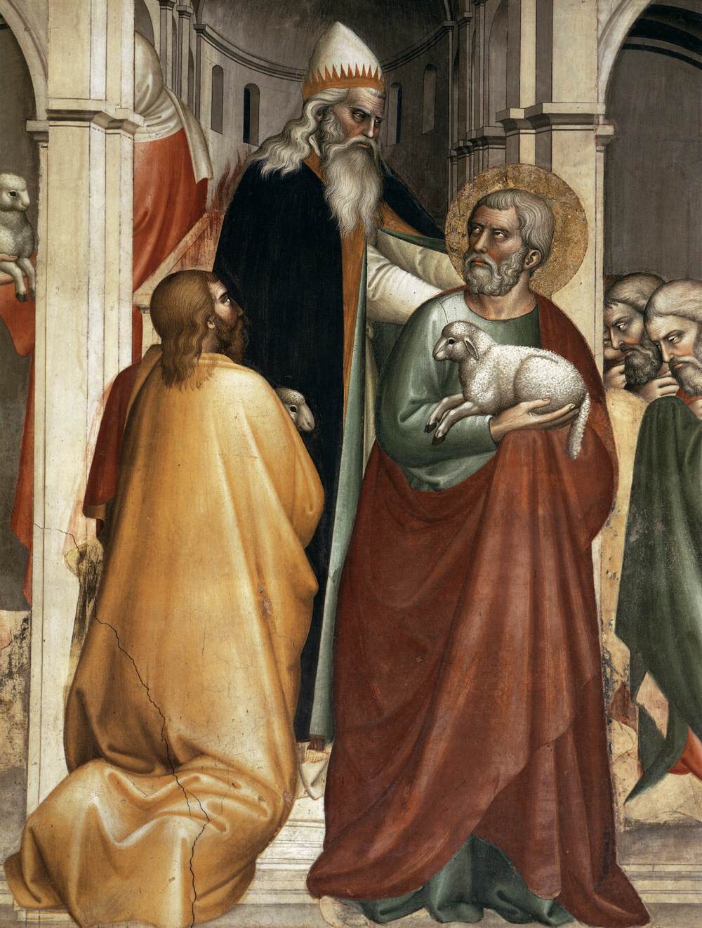 Expulsion of Joachim from the Temple (north wall, detail)