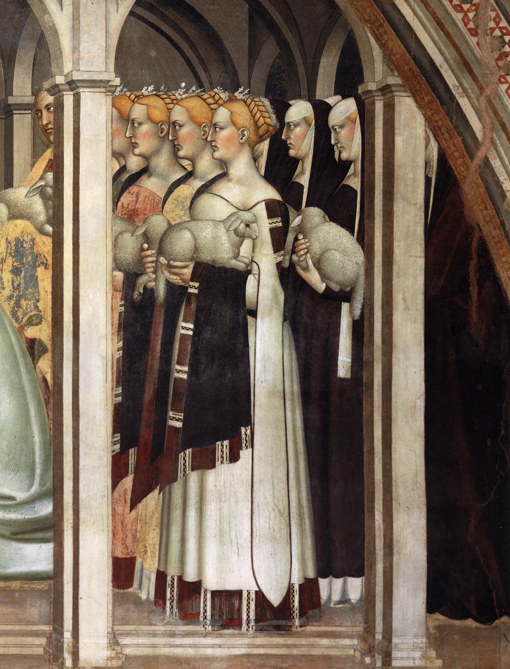 Expulsion of Joachim from the Temple (north wall, detail)