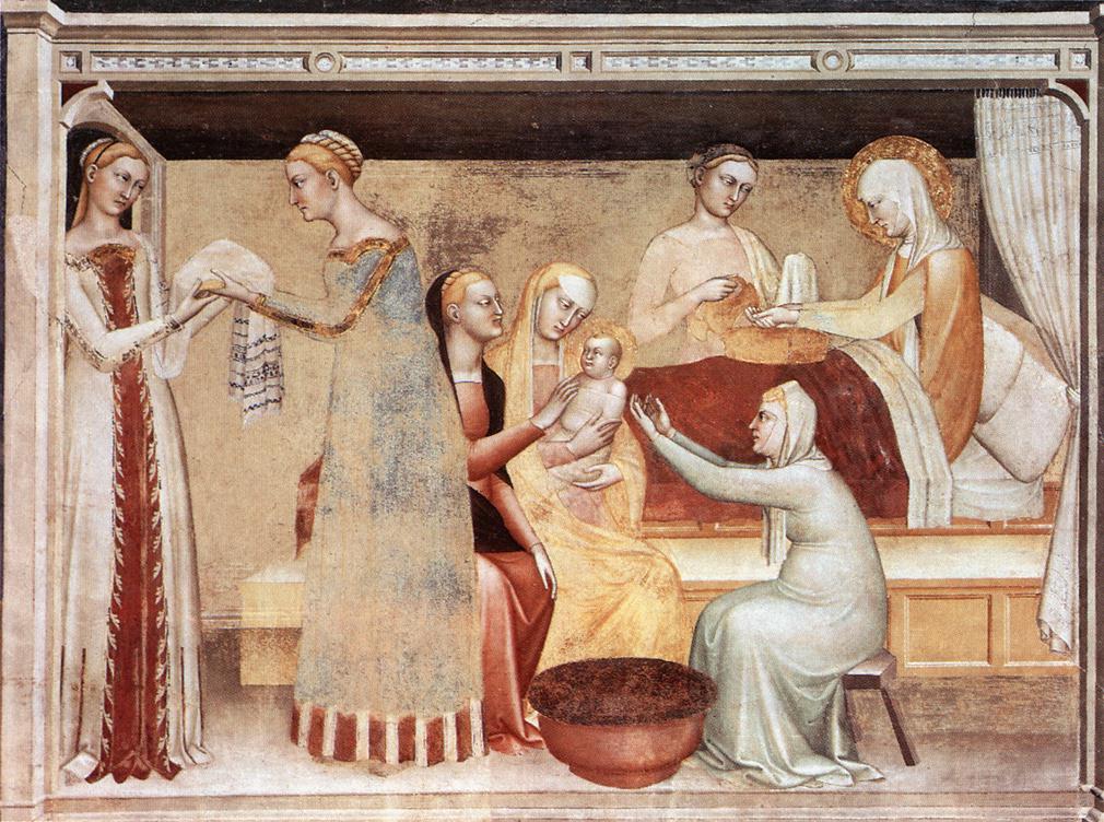 Birth of the Virgin (north wall, detail)