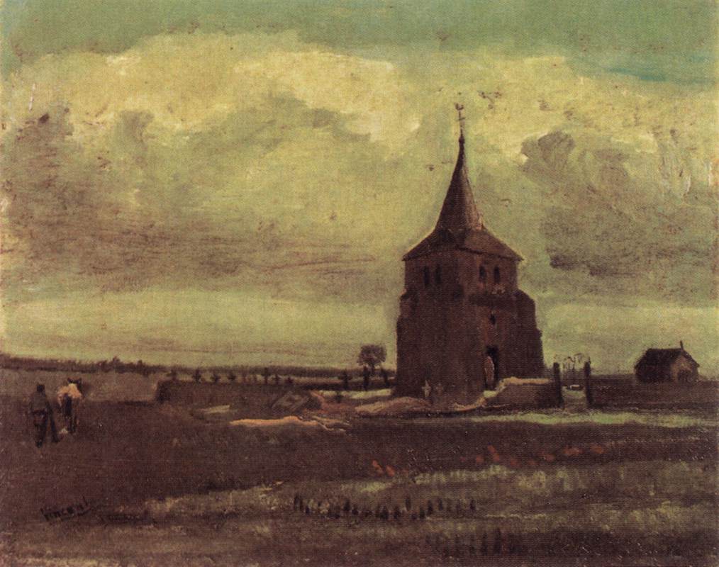 The Old Tower of Nuenen with a Ploughman