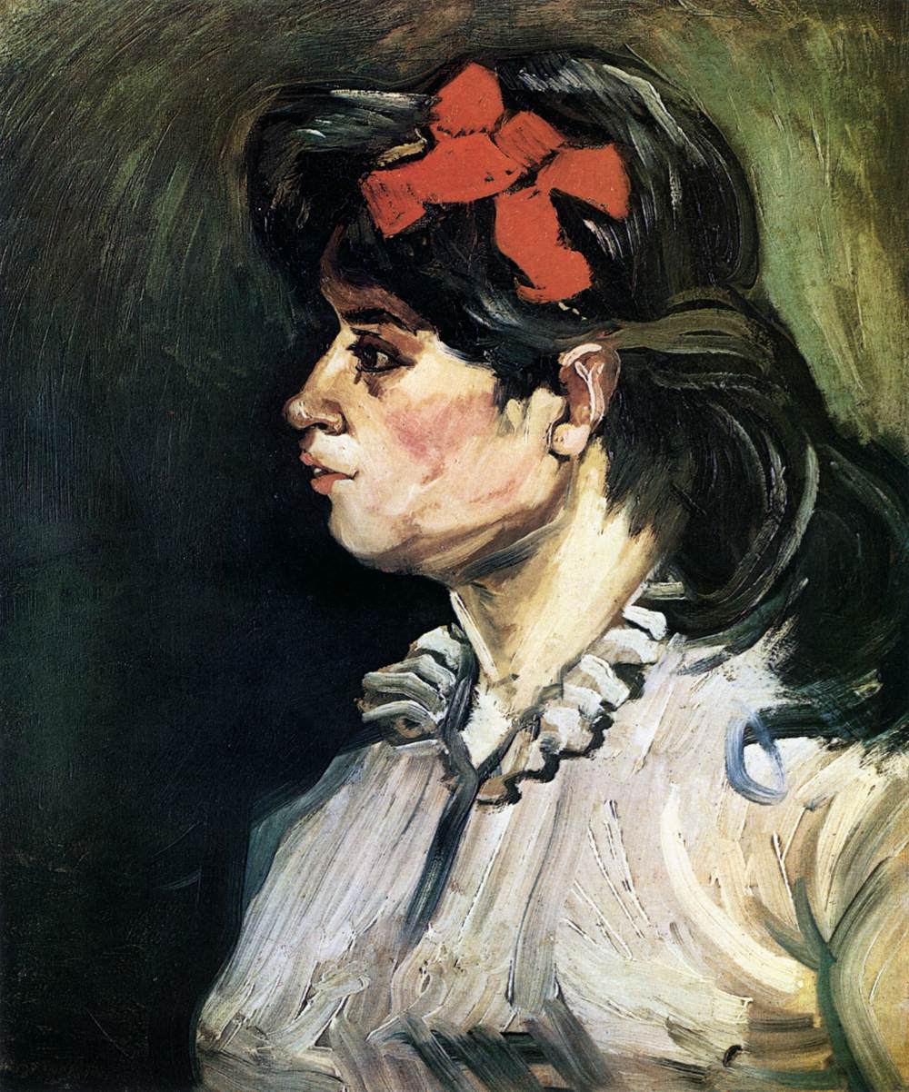 Portrait of a Woman with Red Ribbon